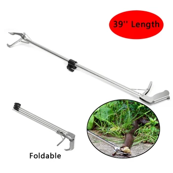 

1M Foldable Reptile Snake Tongs Stick Grabber Automatic Lock Snake Catcher Wide Jaw Pest Control Products For Home Garden Yard