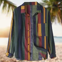 Men Linen Cotton Short Sleeve Shirt Summer Floral Loose Baggy Casual Shirts Tops Holiday Beach Men's Hawaii Shirts - Image 4