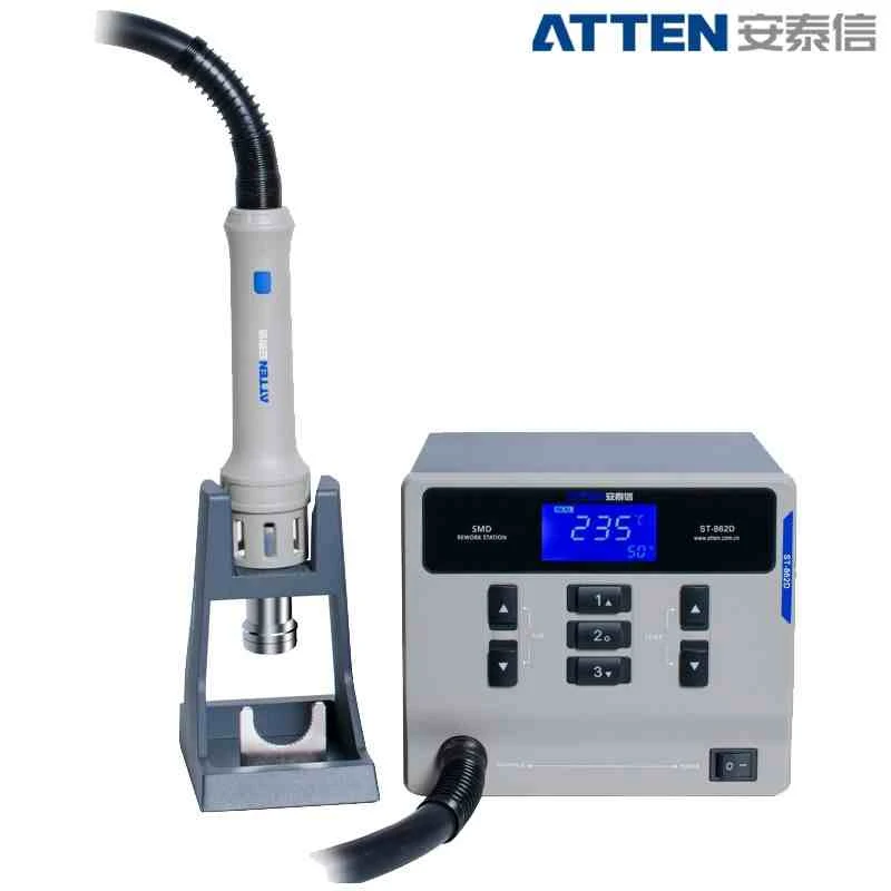 

ATTEN ST-862D lead-free hot air gun soldering station Intelligent digital display 1000W rework station For PCB chip repair