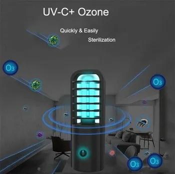 

Portable USB Rechargeable UV/UVC Sterilizer led Light Ultraviolet Germicidal Lamp LED 254nm Black White Sterilization Lamp