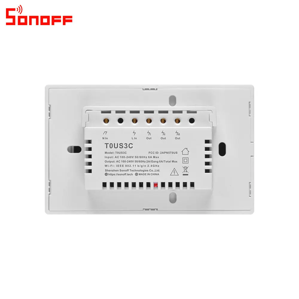 Itead Sonoff T0US 120 Размеры 1/2/3 TX настенных выключателей Дистанционное управление переключатель Wi-Fi с границы работает с Alexa Google Home