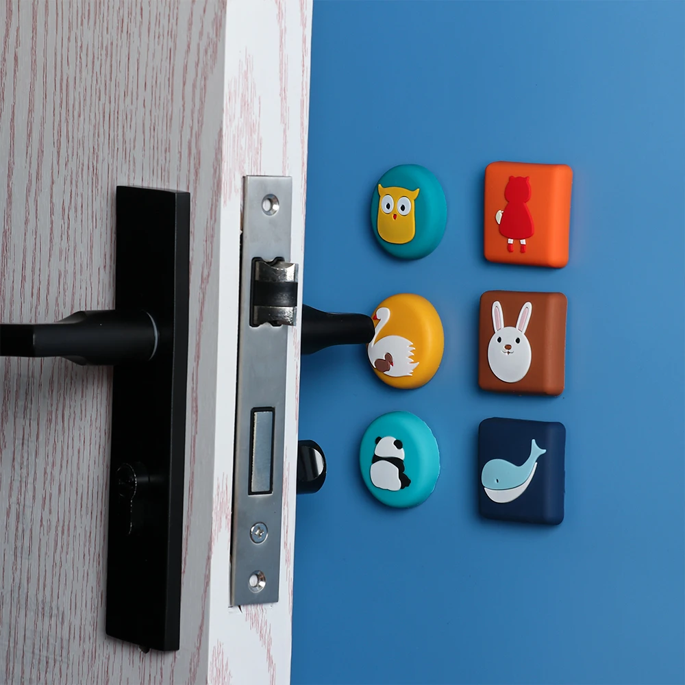 Cute Silicone Lock Protective Pad Door Crash Wall Protector Handle Anti-Collision Rubber Self Adhesive Stopper | Обустройство дома