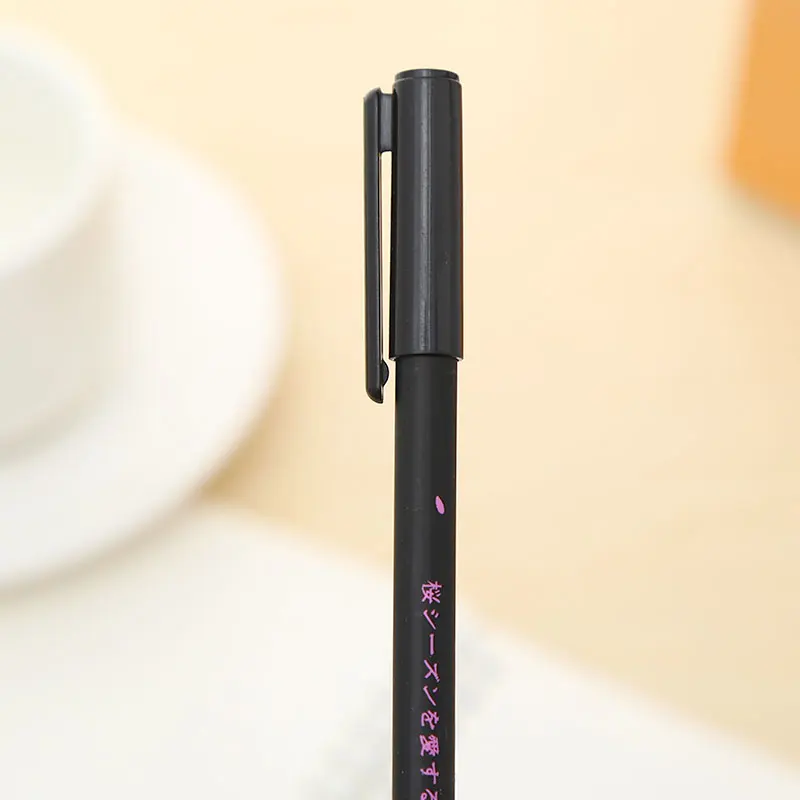 black 1pc Японская Милая гелевая ручка Sakura, Шариковая роликовая Ручка Kawaii, для школы, офиса, Kawai, для детей, для подписи, стационарная, для магазина, черная, чернильная, 0,38 мм - Цвет: black 1pc