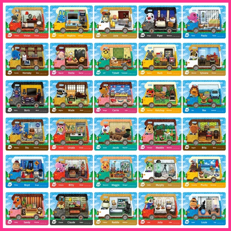 Tarjeta de Casa de Animal croxxxing Amxxbo, Serie de bienvenida 1 ~ 30, funciona para nueva hoja, NFC, Impresión de RV, coche, Ntag215