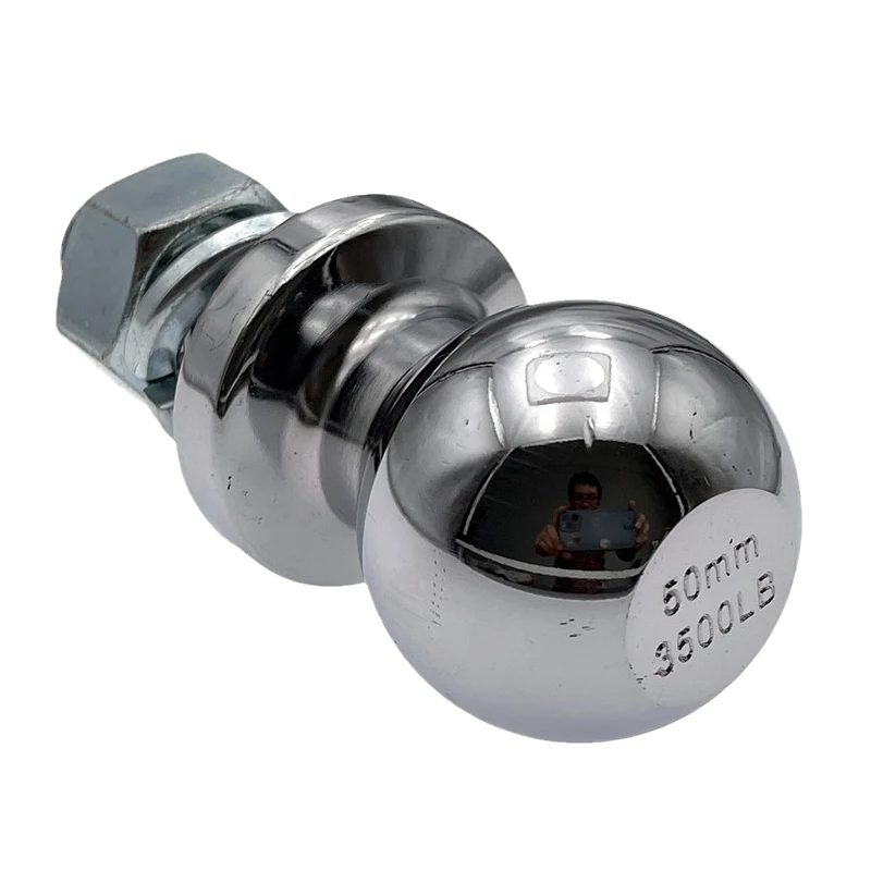 Chrome Tow Ball 50mm 3/4 Shank dia. Trailer Hitch Towball Capacity 3500lbs RV Parts Car Camper Coupling Caravan Accessories
