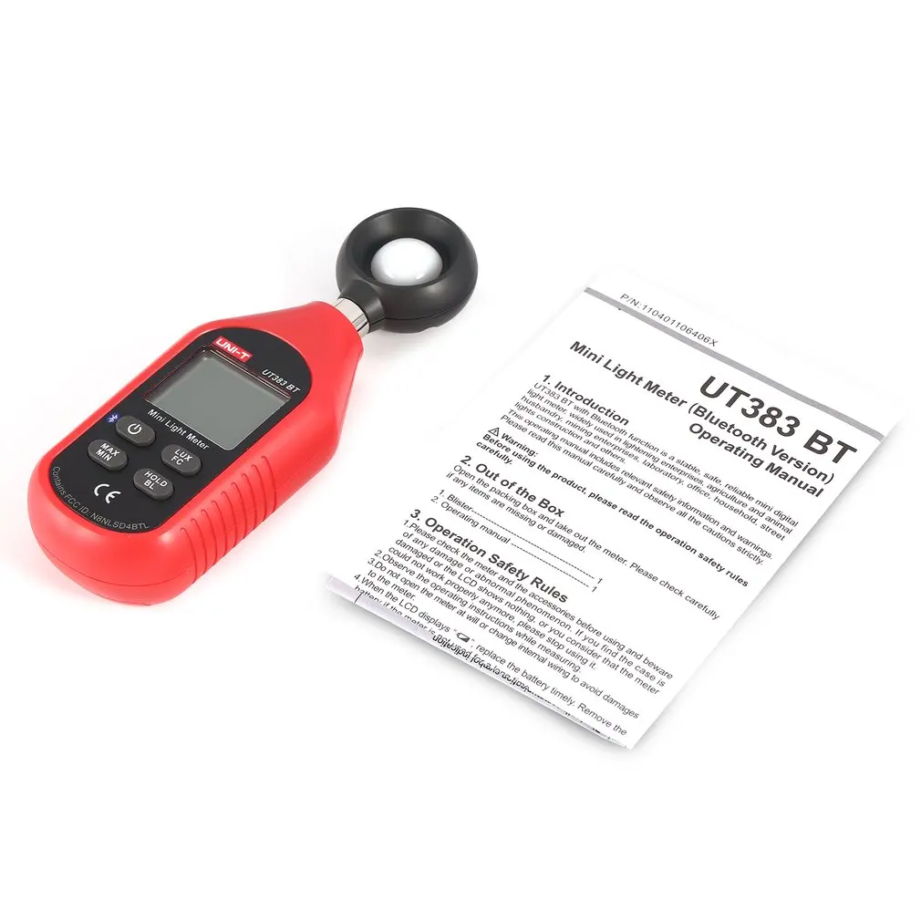 UNI-T UT383BT Bluetooth, Мини Цифровой Люксметр, ЖК-светильник, измеритель яркости, тестер, ручной люминометр, фотометр 0-199900Lux