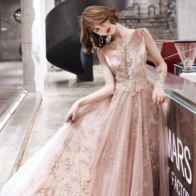 Vestidos De Gala, платья с v-образным вырезом для выпускного вечера, Длинные, тюль, велюр, Аппликации, Vestidos De Fiesta Largos - Цвет: as picture