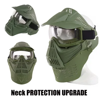 

Full Face Mask Tactical CS Samurai helmet Neck Goggles Military Army Outdoor Hunting Airsoft Paintball Shooting Protection Mask