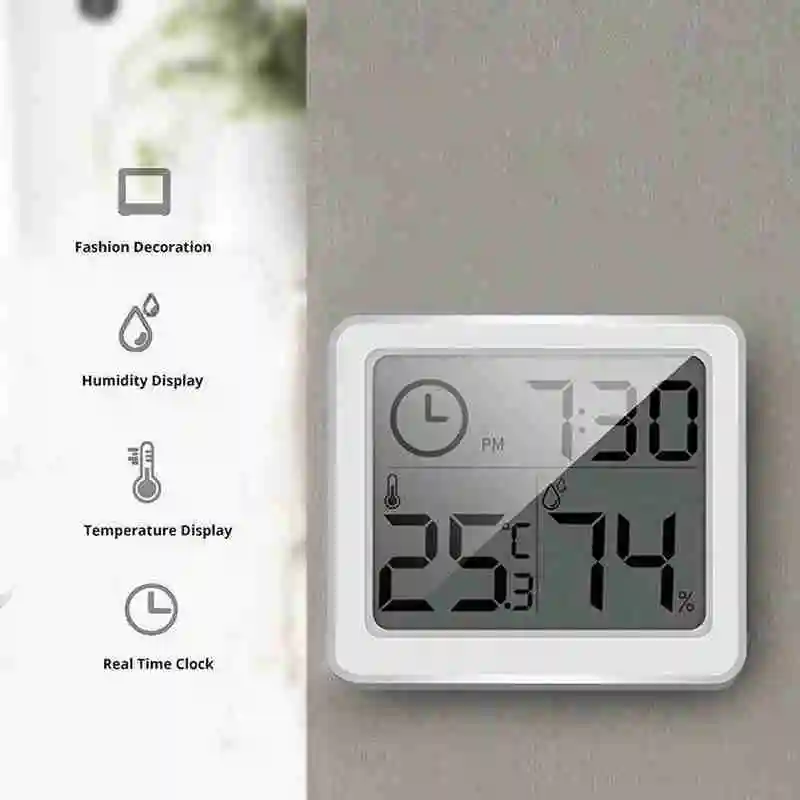 Digital Wall Clock Indoor Smart Electronic Digital Humidity Thermometer LCD Hygrometer wall clock smart wall clock