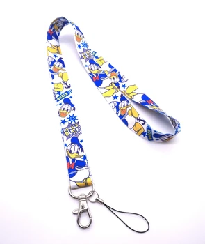 

10pcs/20pcs/30pcs/50pcs cartoon Donald Duck lanyard Neck Strap Lanyard Mobile Phone Key Chain ID Badge R39