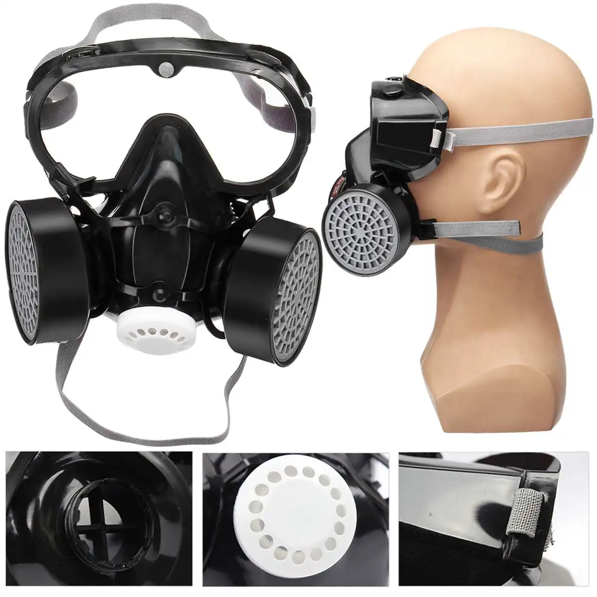 

Half Face Mask Respirator Dust Gas Mask for Painting Anti-Dust Filter Smoke Fire Synthesis Protection Workplace Safety Supplies