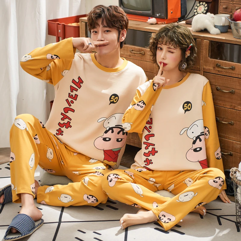 Lovers pajamas for men Full Sleeve Cotton pijama Couple Pajamas For Women Cartoon Sleepwear Sets Winter Pijama Mujer XXXL Lovers pajamas for men Full Sleeve Cotton pijama Couple Pajamas For Women Cartoon Sleepwear Sets Winter Pijama Mujer XXXL