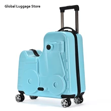 24 дюйма детей прокатки Чемодан вращающиеся колеса Чемодан детский салон троллейбуса для активной деятельности, Студенческая, для путешествий, сумка для милый ребенок носит на багажник