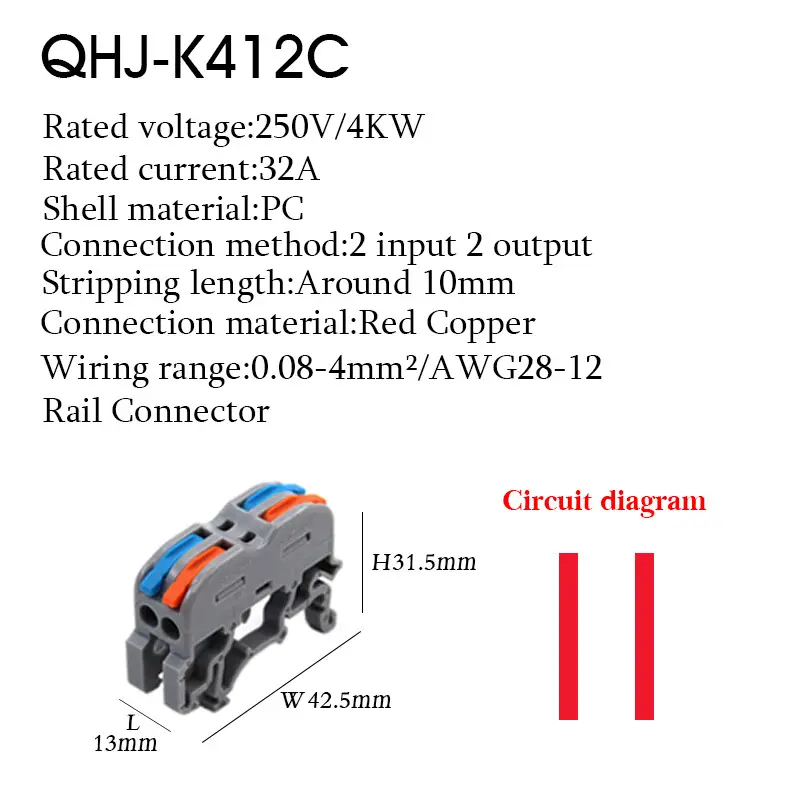 Wire Electrical Connectors Din Rail Type Fast Universal Compact Conductor Wiring Cable Connector LED Push-in Butt Terminal Block - Image 24