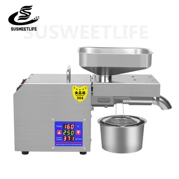 

Temperature-controlled stainless steel household oil press Smart electric small and medium-sized household commercial