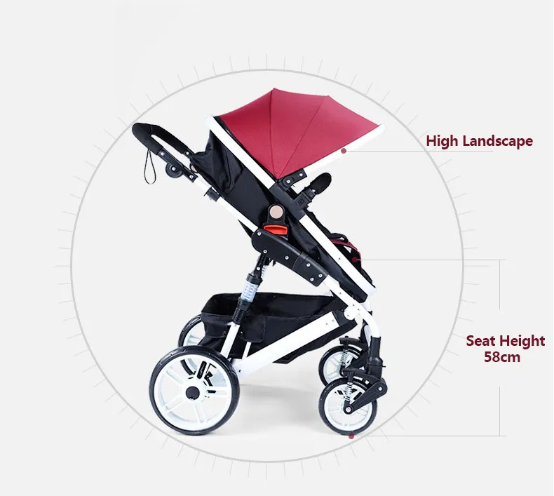 Портативная многофункциональная детская коляска 3 в 1 с высоким пейзажем, коляска для путешествий, складная детская коляска с четырьмя колесами для новорожденных