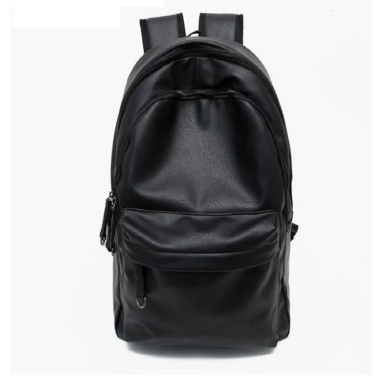 

fashion large capacity solid color shoulder bag computer backpack student fashion simple travel leather bread