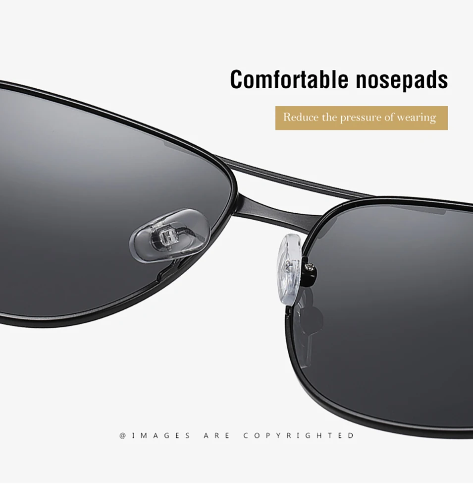 Поляризованные солнцезащитные очки для мужчин, солнцезащитные очки ночного видения для мужчин, зеркальные очки для вождения, квадратная оправа, Классические Брендовые очки UV400