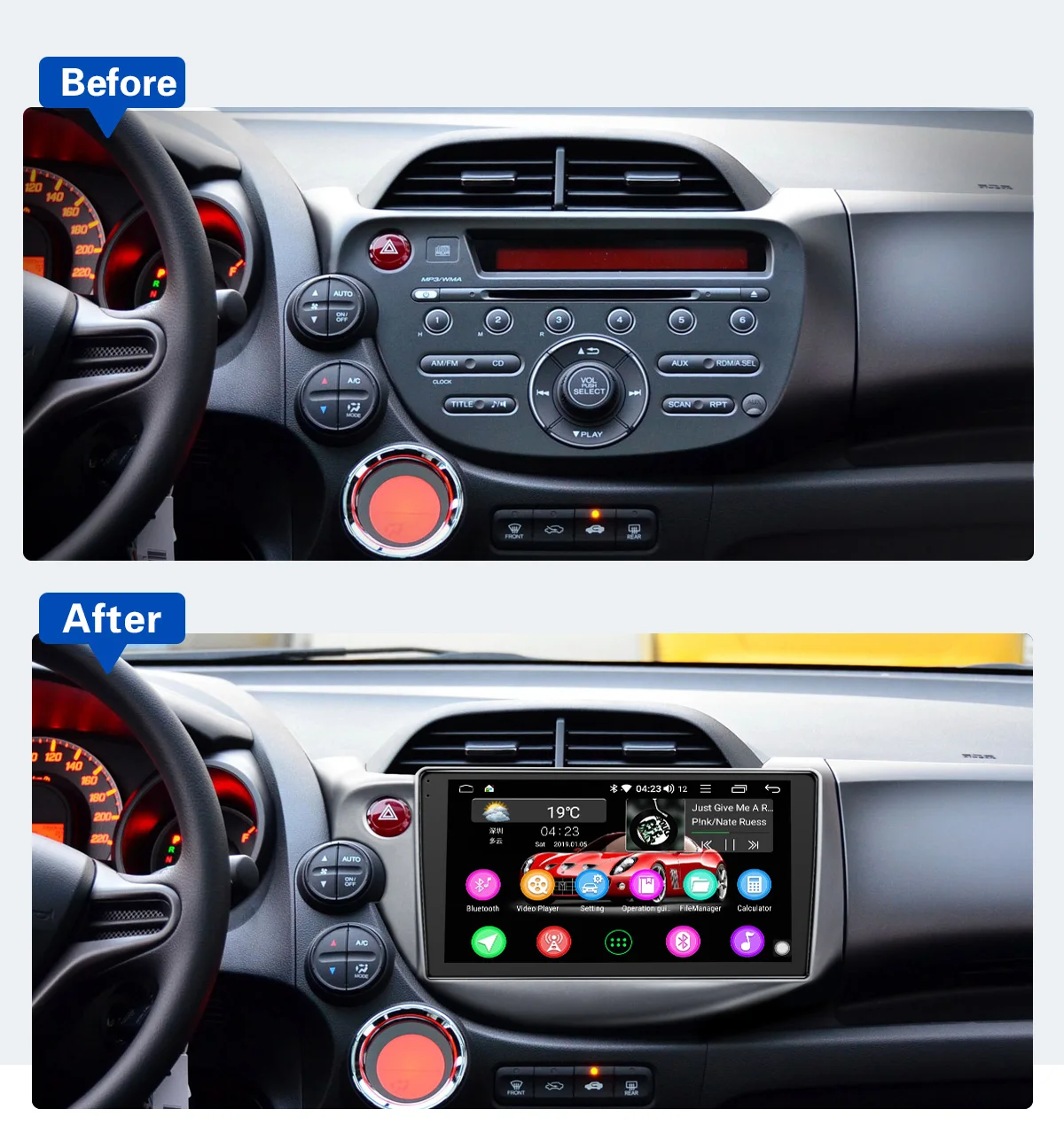 Cheap JOYING 1 din car radio Androrid 8.1 Octa Core 10.1" autoradio 2GB+32GB GPS head unit Car multimedia for Honda Fit 2008-2013 DSP 5