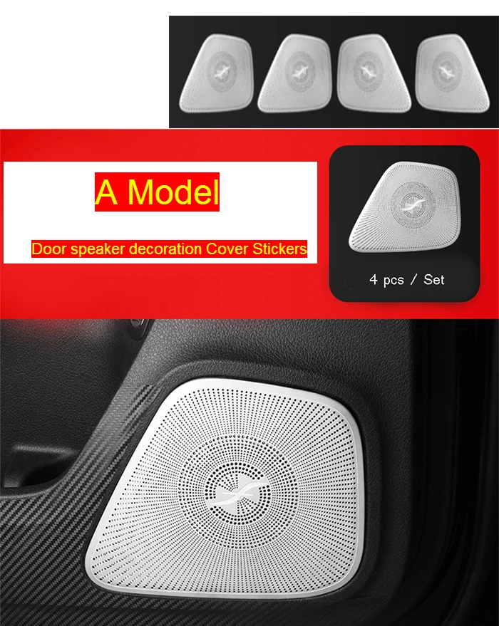 Автомобильный Стайлинг аудио динамик авто дверь громкий динамик Декоративные Чехлы наклейки для Mercedes Benz A класс W177 аксессуары для интерьера - Название цвета: A Model Silver