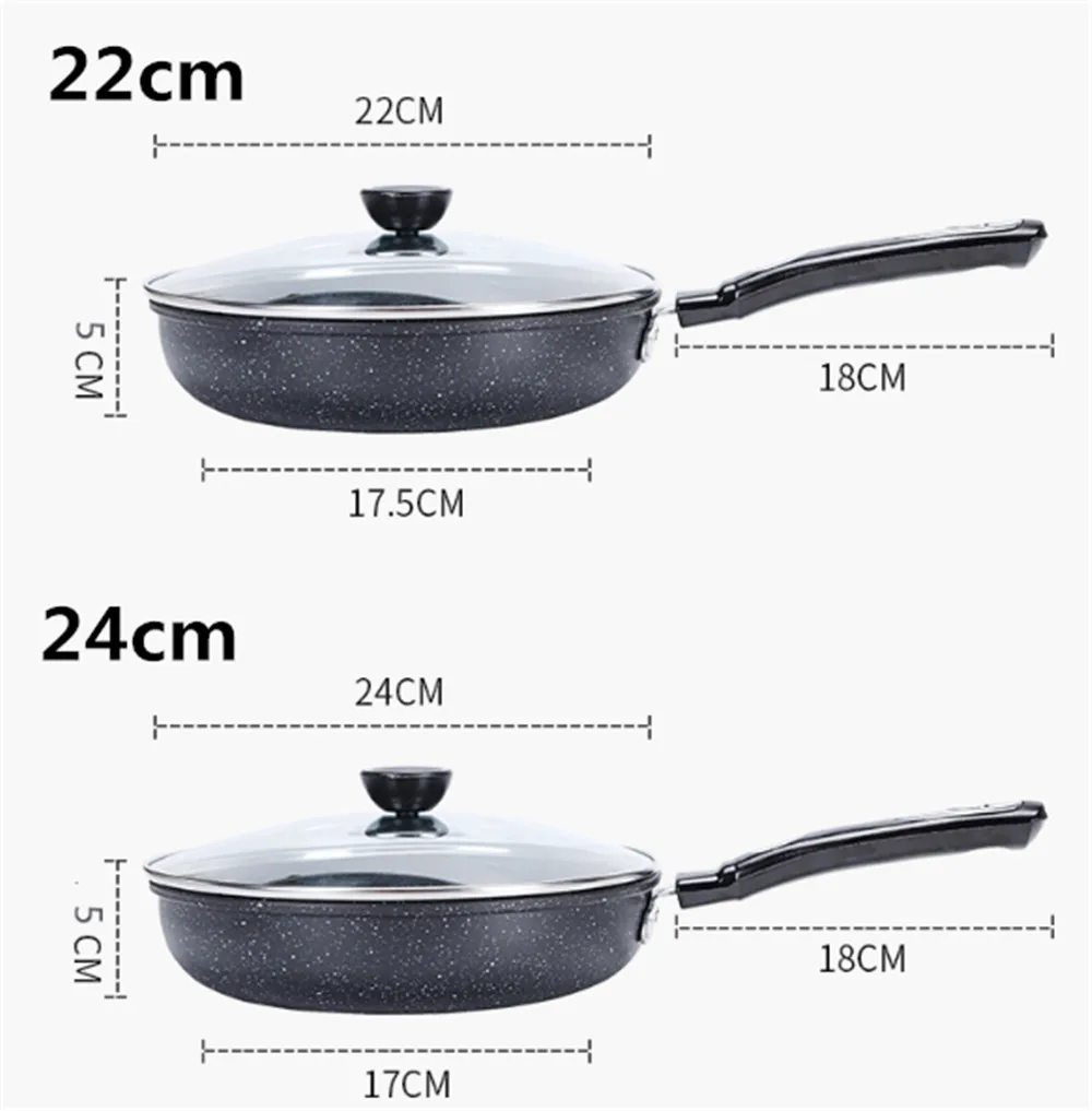 Pan Non-stick Pan with Lid Skillet 30cm Frying Pan Home Garden Induction Cooker Pans Gas Stoves Pancake Pan Steak Wok Pan Bread