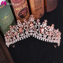 Моланские стразы, короны, Ретро стиль, Классические свадебные тиары аксессуары, корона на выпускной, повязка на голову, роскошные украшения для волос