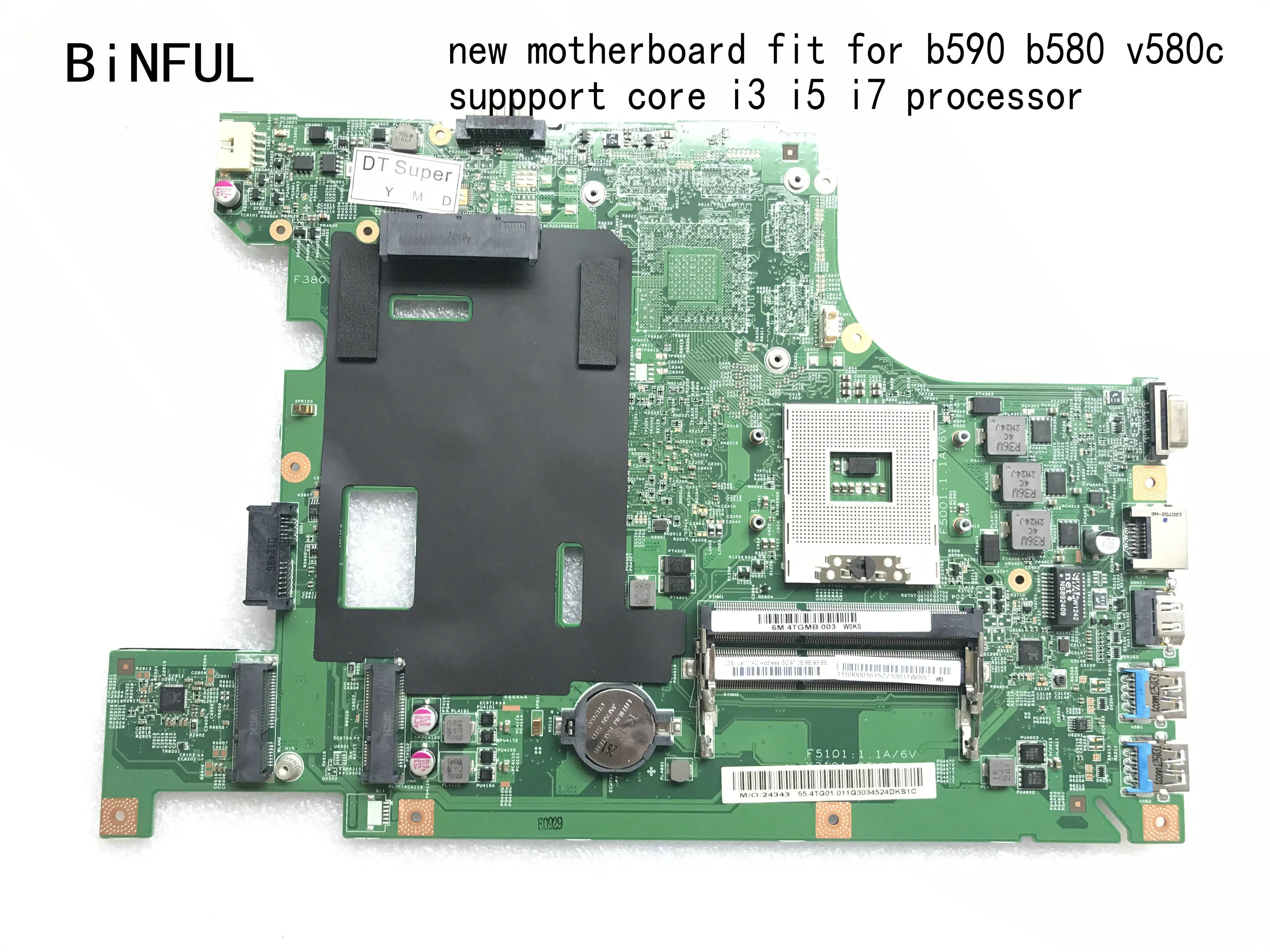 Материнская плата для ноутбука LA58 11273 1 48.4TE01.011 подходит LENOVO B590 / B580 V580C HM77 поддержка