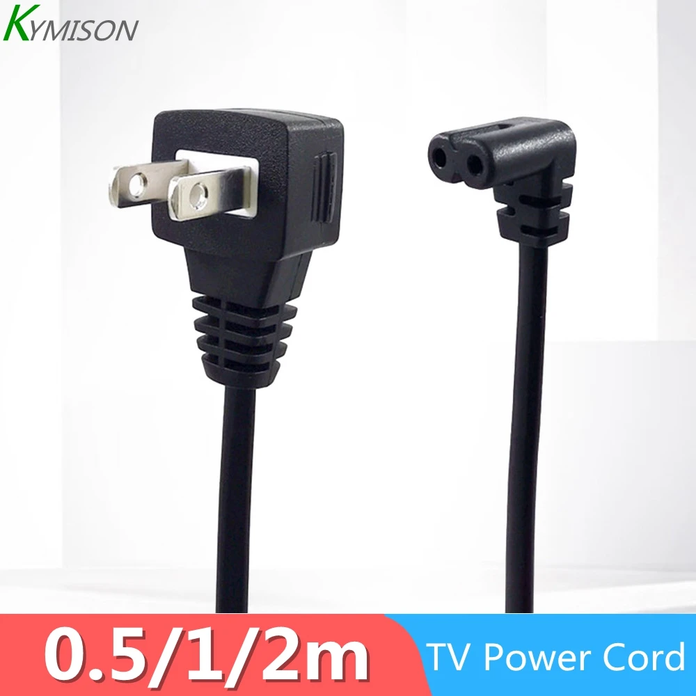 2 контактный разъем IEC 320 C7 для США шнур питания Samsung TCL TV прямоугольный удлинитель
