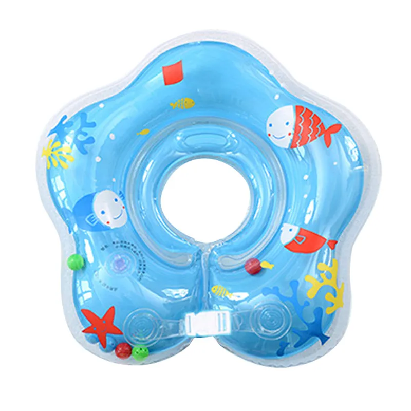 Детские аксессуары для плавания, кольцо для шеи, безопасная трубка для младенцев, круг для купания, надувной фламинго, Прямая поставка воды - Цвет: Blue