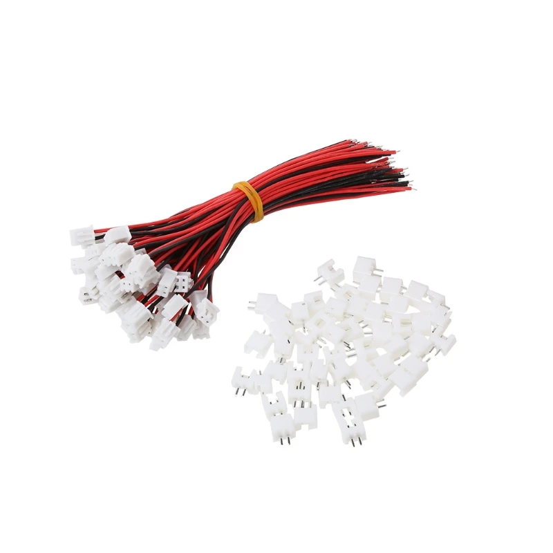 Conector de batería JST XH 2,5-2 pines, 50 juegos, hembra y macho con cable de 120MM