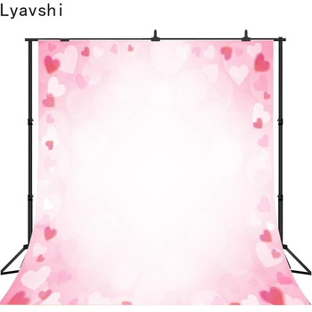 

Lyavshi vinyl photography background Colorful Bokeh Pink Flowers Valentine's Day backdrop newborn baby shower photocall