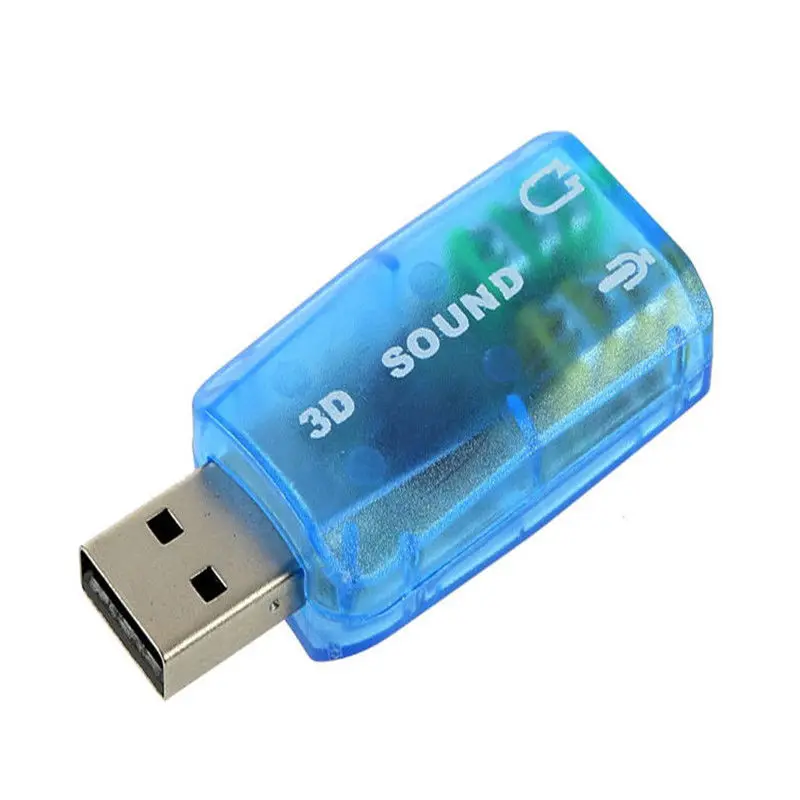 Переходник USB/3 5 мм для микрофона наушников стереогарнитуры 3D Звуковая карта