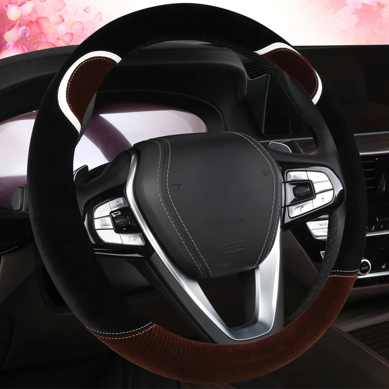 Stuurhoes Автомобильный руль набор зимний женский специальный мультфильм Funda Volante Универсальный Меховой чехол на руль Lenkradbezug