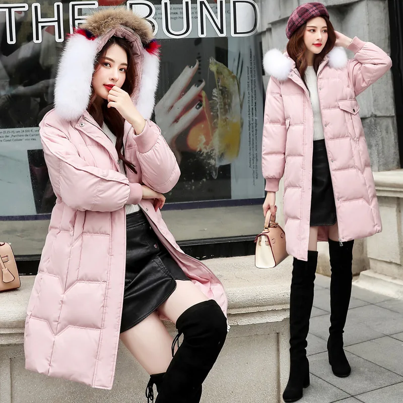 

Winter Cotton-padded Clothes Women's Mid-length Korean-style 2019 New Style Versatile Fashion Warm Cotton Coat Thick Fur Collar