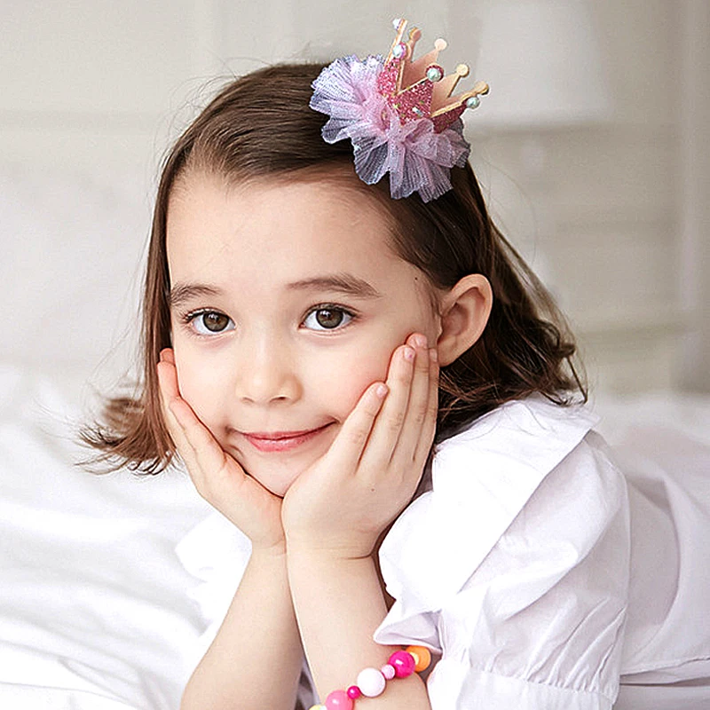 Корона детский обруч для волос заколка милый очаровательный зажим розовое