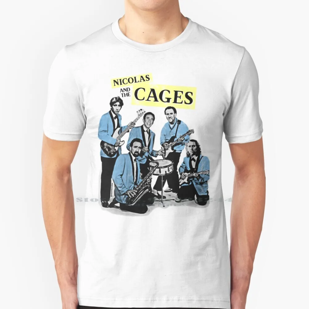 Pugno E Le Gabbie (Nic Cage Band Shirt ) T Shirt Cotton 6Xl Pugno Cage Nick Band Music Roll Pop Retro Air Face Off
