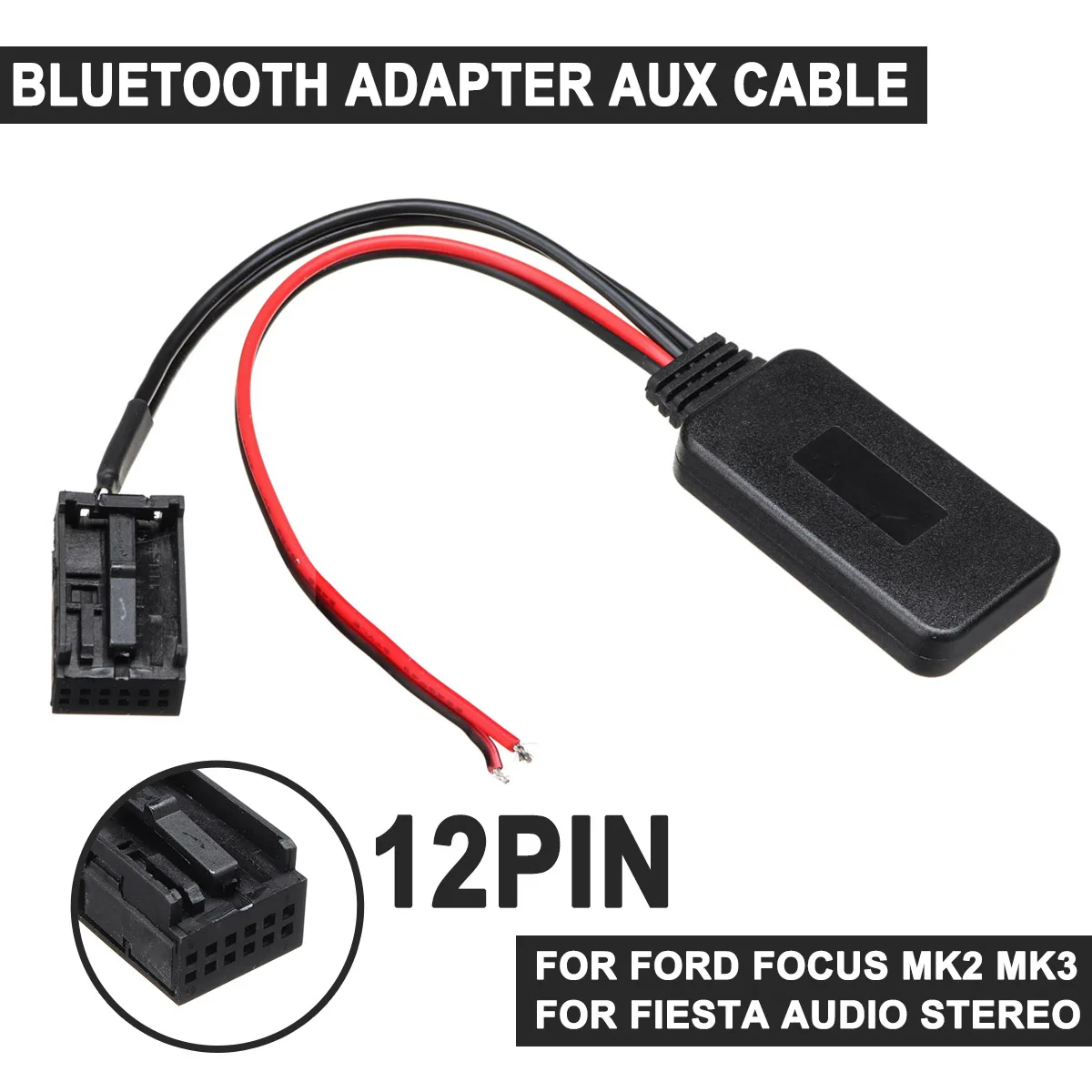12Pin для Ford для фокусировки Mk2 MK3 для Fiesta 12V задний Порты и разъёмы автомобильный адаптер bluetooth Беспроводной аудио стерео Aux кабель авто аксессуары