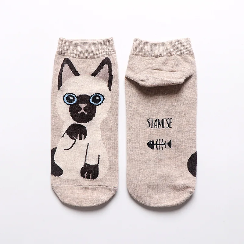 Женские забавные носки, распродажа, милые короткие носки в стиле Харадзюку С мультипликационным принтом, Meias, кошки, собаки, сумасшедшие животные, Симпсоны, носки-лодочки, счастливые