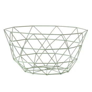 

Iron Wire Fruit Bowl Countertops Round Storage Frame Basket Fruit Basket for Bread,Snacks,Candy-Mint Green