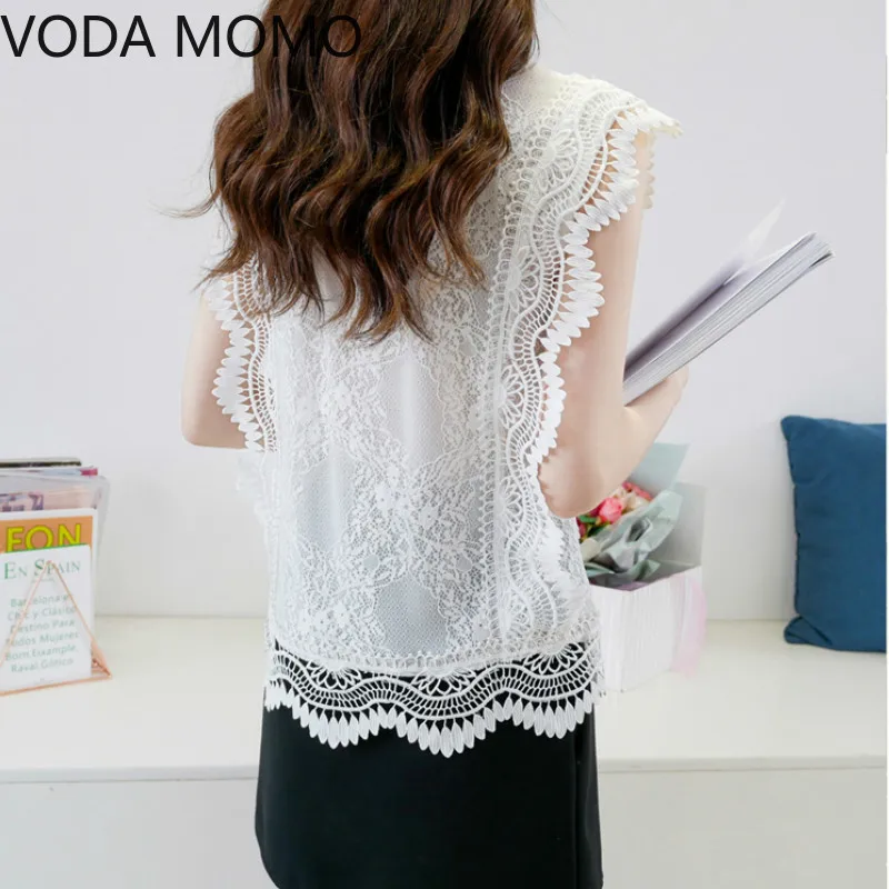 Summer Sleeveless Ruffles Women's Shirt Blouse - Image 5