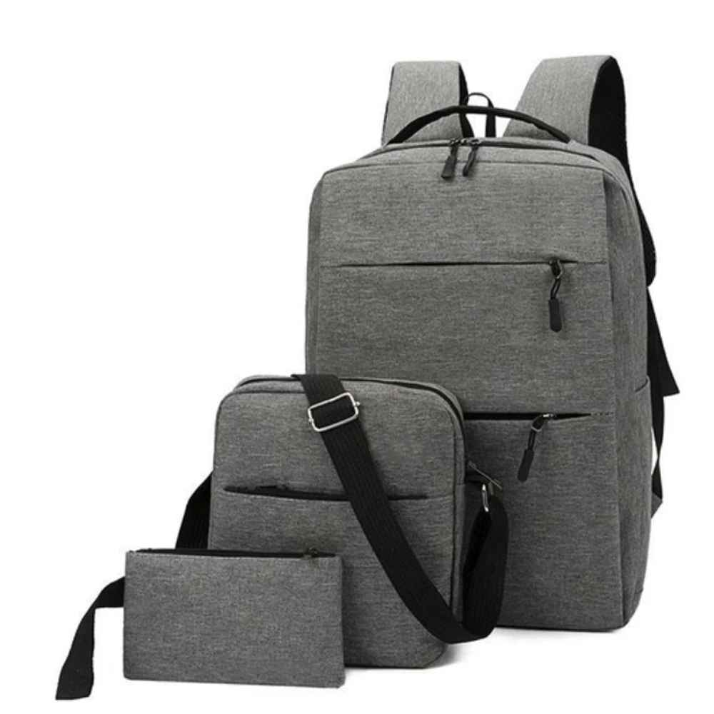 

3PCS/Set USB Charging Oxford cloth Backpack Laptop Backpack Computer Bags Hiking Hunting Travel Shoulders Backpack
