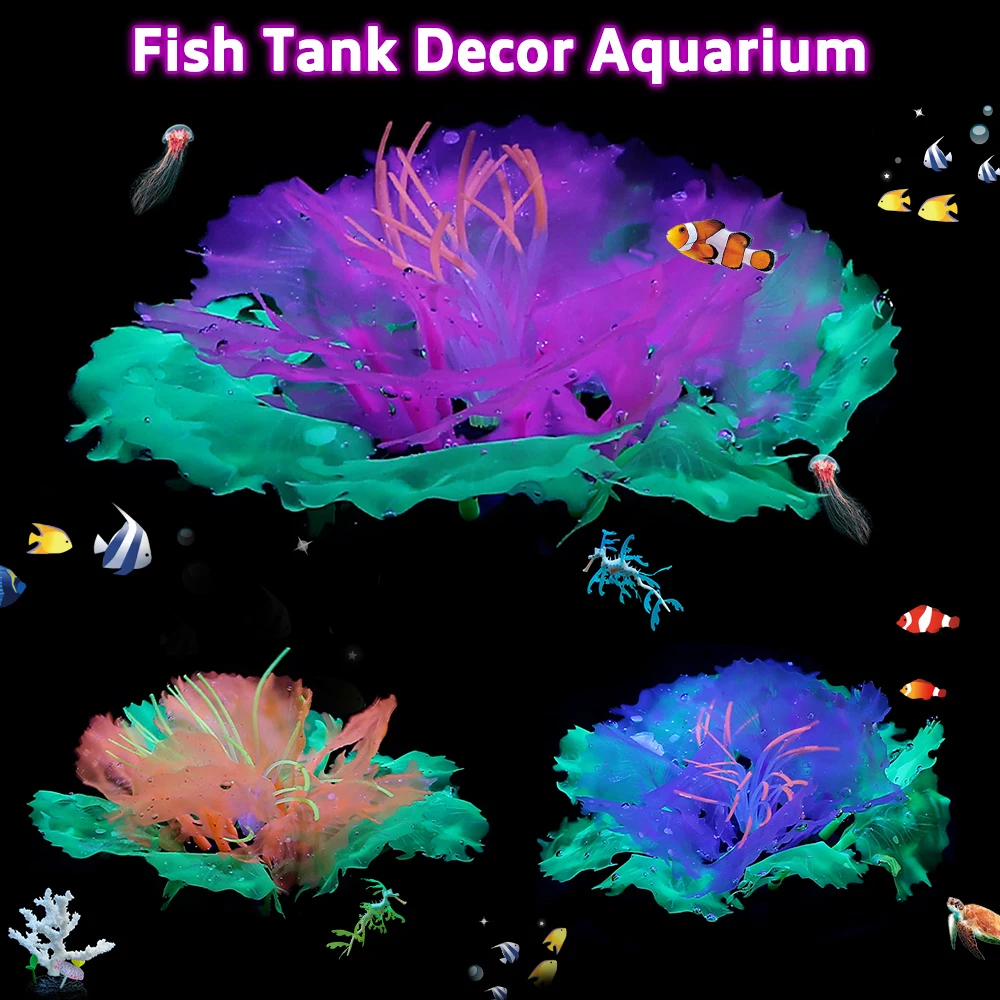 

Aquarium Simulations Silicone Artificial Plant Creature Fish Tank Multi Colors Coral Pet Aquarium Underwater Decor Ornaments D40