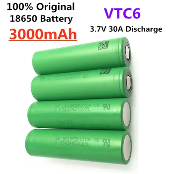 

100% Original 3.6v 18650 VTC6 3000mah Lithium Rechargeable Battery US18650VTC6 30A Discharge for Flashlight Toys