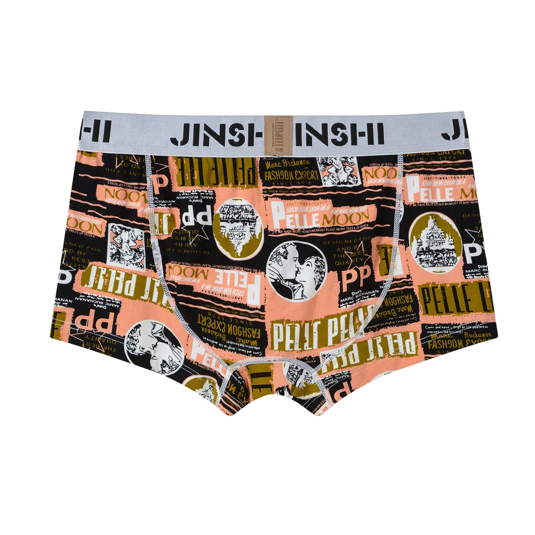 Men Underwear Print Boxer Briefs High Quality Bamboo Breathable Pouch Sexy Mens Panties No Ride Up