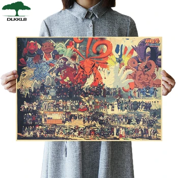 

DLKKLB Classic Cartoon Naruto Bar Cafe Decor Drawing Vintage Poster Adornment Vintage Retro Wall Sticker 51X36cm Decor Paintings