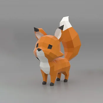 

Cartoon Fox 3D Paper Model DIY Cartoon Animal Paper Model Handmade Origami Three-dimensional Children's Educational Toys
