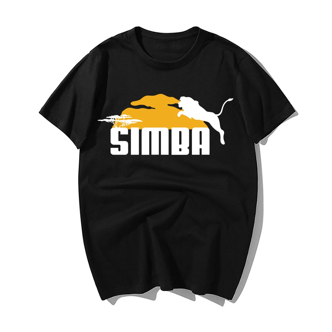 Модная мужская футболка с изображением короля льва Simba, забавная футболка с рисунком аниме, повседневные летние хлопковые футболки с коротким рукавом, Harajuku, уличная одежда