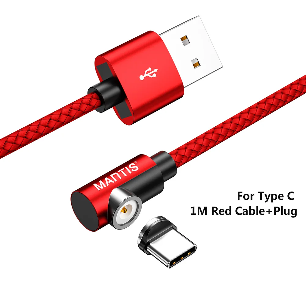 Red TypeC MANTIS 2 м Магнитный кабель Micro usb type C зарядный кабель для samsung iPhone 7 6 Android мобильный телефон провод для быстрого заряда шнур - Цвет: Red TypeC