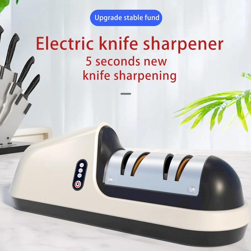 Electric Knife Sharpener Automatic Cut Sharpeners Household Wireless  Electric Fast Sharpener Kitchen Tools Grinder