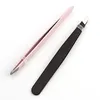 Hair Removal Tweezers Stainless Steel Eyebrow Tweezers Pink Slanted Black Tip Point Face Harmless Makeup Beauty Tool 3